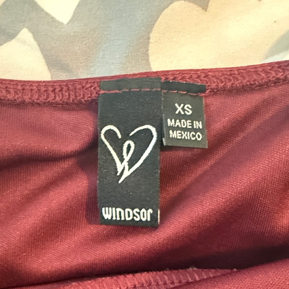 Windsor Burgundy Ruched Mini Dress - Picture 2 of 2